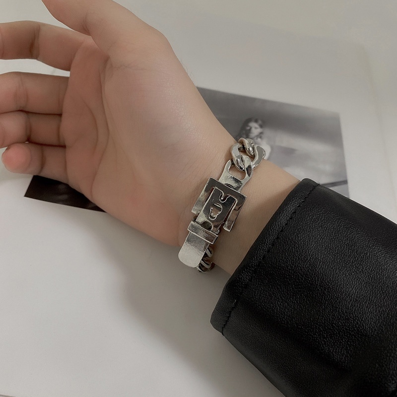 1 Vòng Tay Dây Xích Dày Phong Cách Punk Thời Trang Unisex