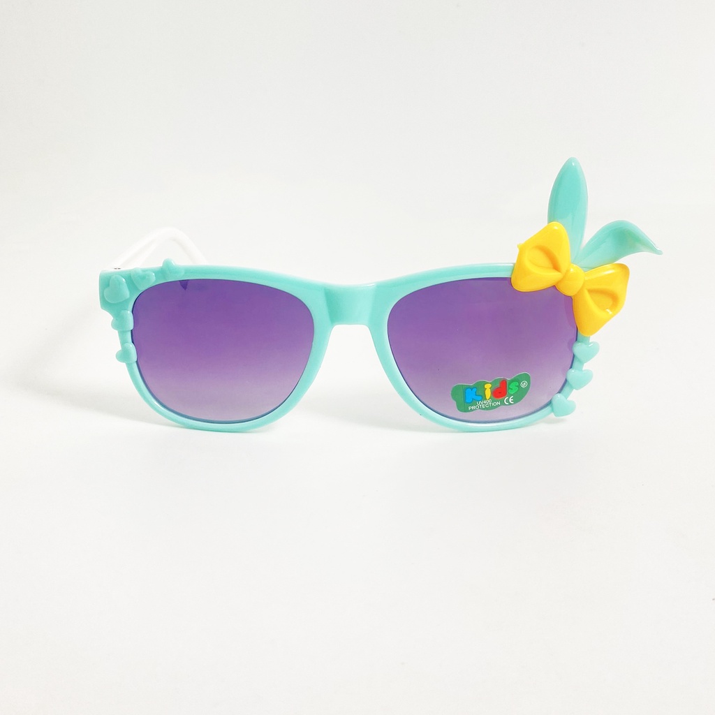 Kính mát trẻ em Jun Secret tròng kính đính nơ tai thỏ nhiều màu siêu đáng yêu dành cho bé từ 1 đến 5 tuổi JS50A02