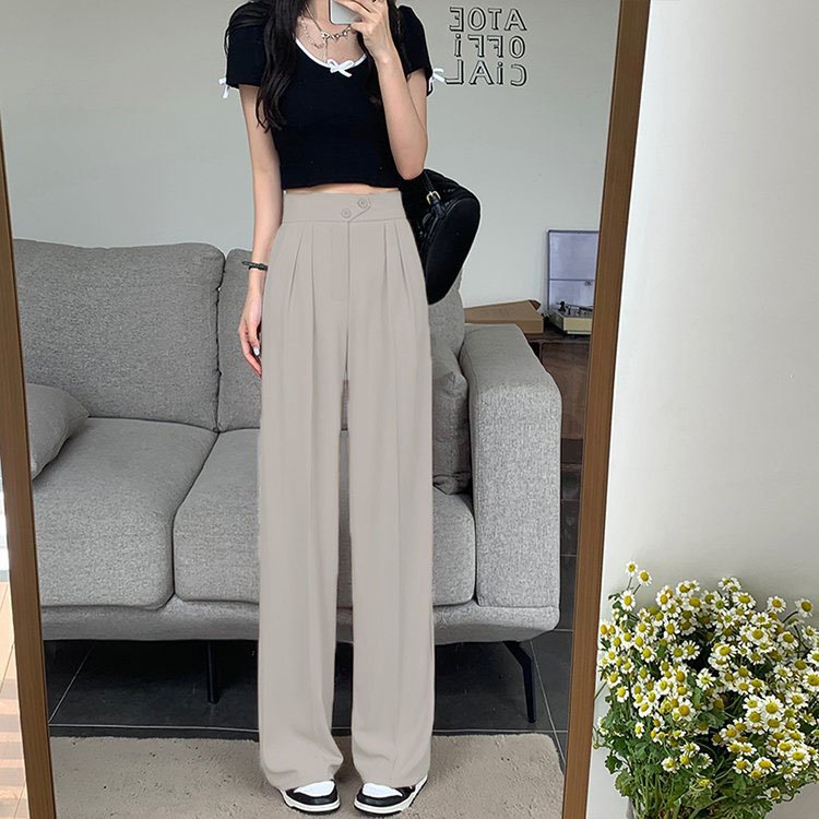 Quần tây công sở nữ cạp lưng cao 2 cúc dáng dài ống đứng , chất liệu co giãn nhẹ nhàng thích hợp đi học , đi làm MS: 2