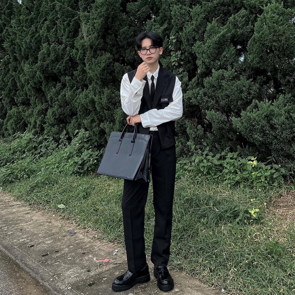Áo Gile unisex form rộng phong cách Hàn Quốc