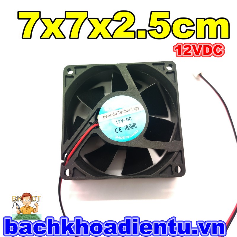 Quạt tản nhiệt DC 12V 7x7x2.5cm