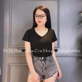 [ Xả kho] Áo phông nữ HM cổ tim ( có ảnh thật)