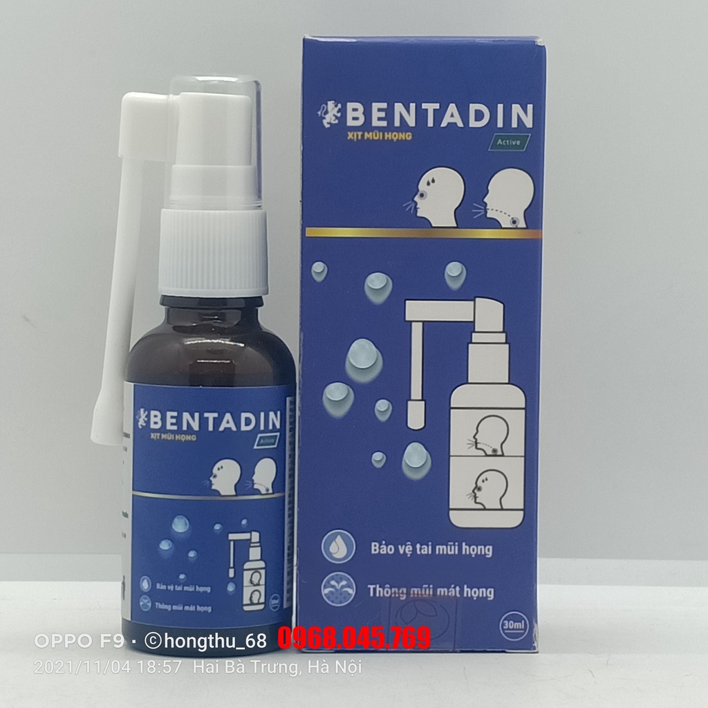 Xịt mũi họng BENTADIN Ative chai 30ml