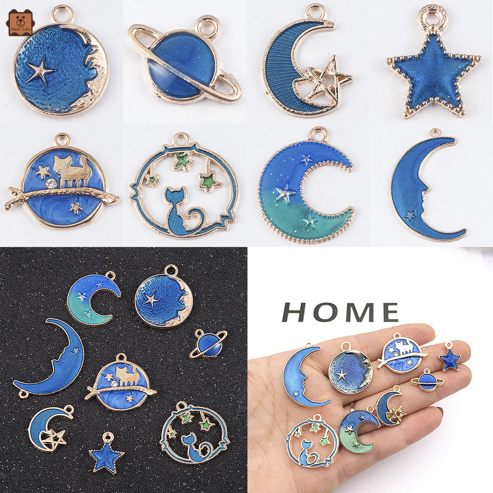 Set 8 Mặt Trang Sức Hình Trăng / Sao / Hành Tinh Độc Đáo Đẹp Mắt