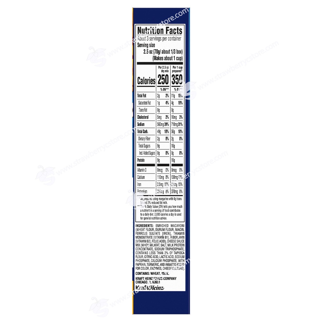 Nui Phô Mai Kraft Original Mac N Cheese Macaroni & Cheese Dinner, Hộp 206g