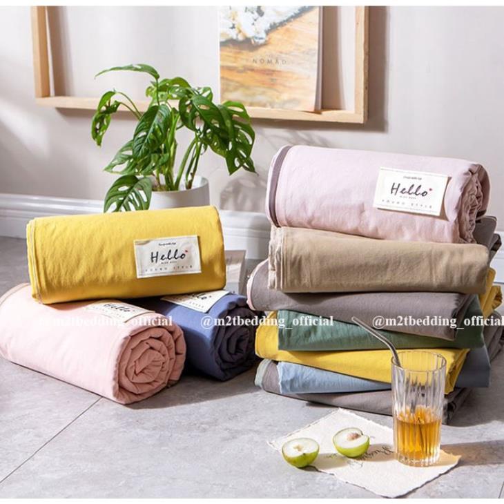 Bộ chăn ga gối Ký túc xá Cotton TC M2M Home, chăn ga gối thun lạnh Hàn Quốc dành cho giường tầng