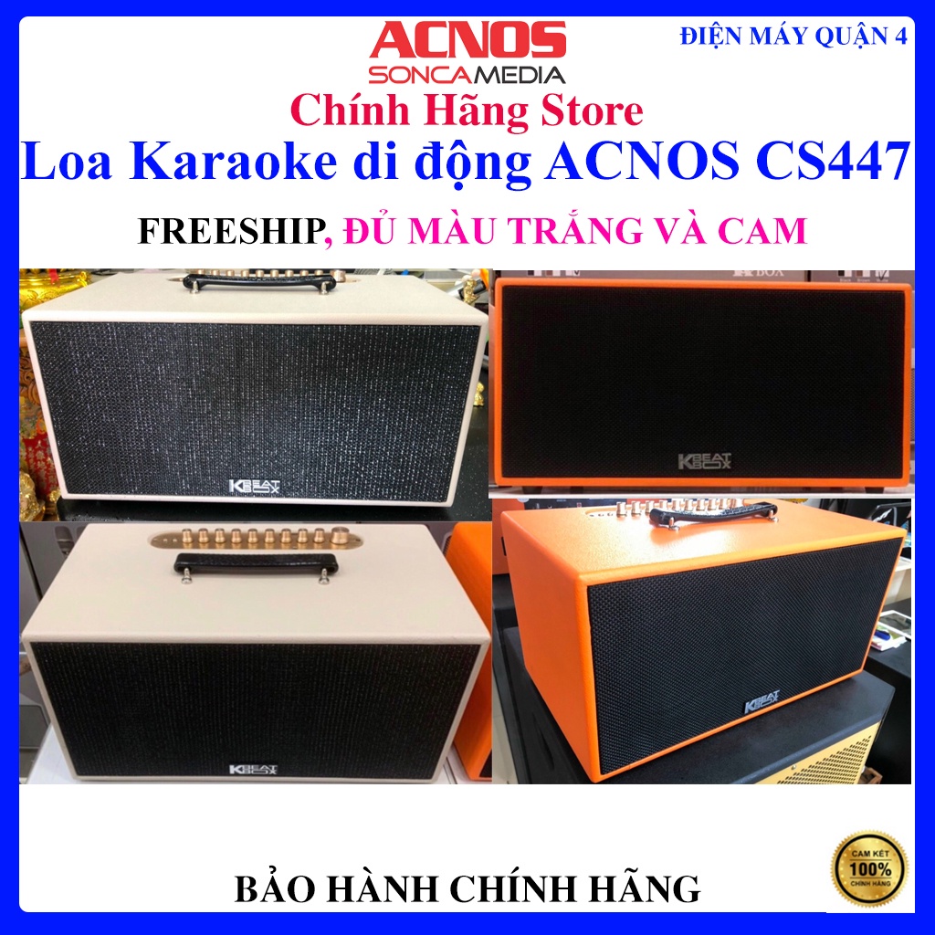 Loa Karaoke di động ACNOS CS447, Bass 16.5Cm, 100W, Pin 4 - 7H, Mới 2022