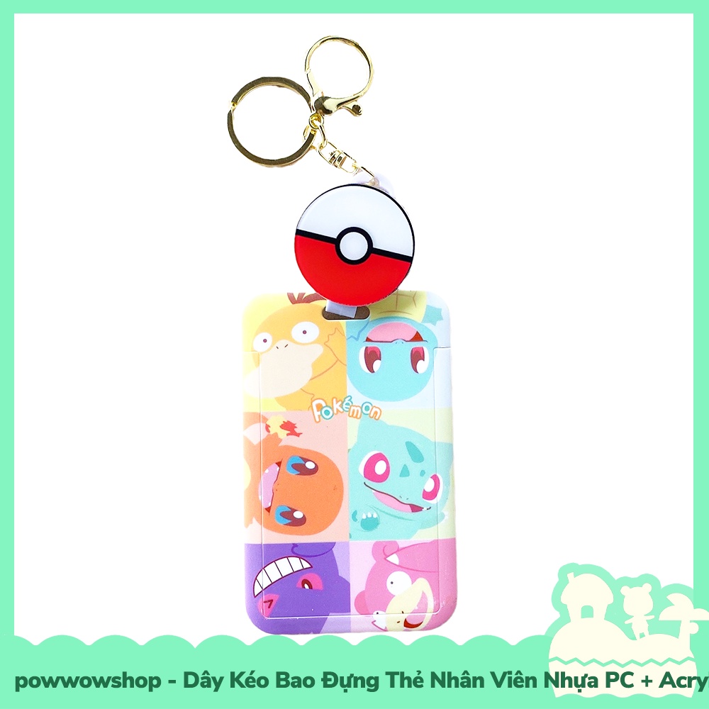 [Sẵn VN - Hỏa Tốc] Dây Kéo Bao Đựng Thẻ Nhân Viên Nhựa PC + Acrylic Mẫu Nhân Vật Anime Manga Game Pocket Monsters
