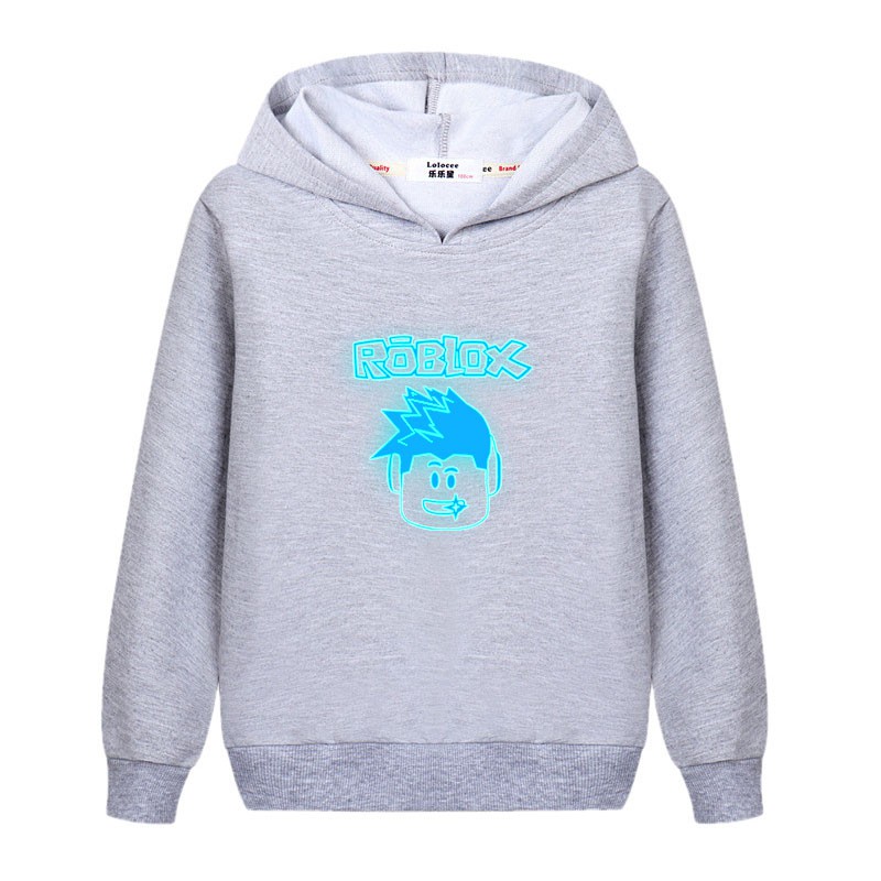 Áo hoodie tay dài in họa tiết Roblox dạ quang cho bé 2022