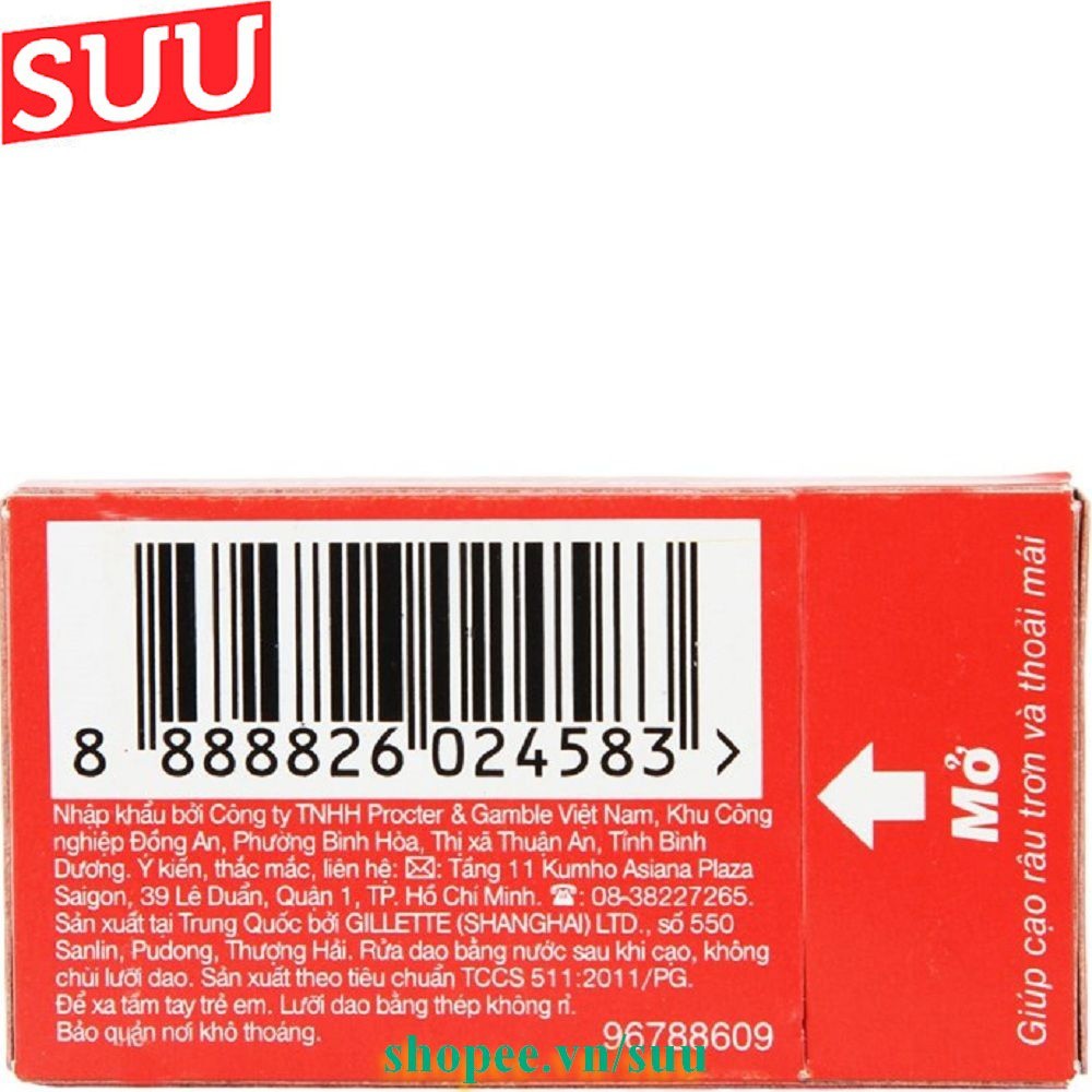 Hộp 06 lưỡi lam Gillette Super Thin, Chính Hãng.