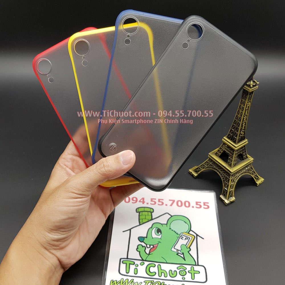 Ốp Lưng iPhone XR Nhám Mờ Viền Màu Dẻo Không Cạnh Hông