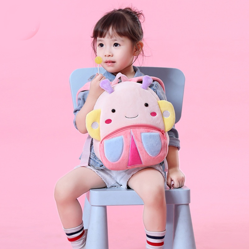 Ba Lô Lông Nhung Mini Họa Tiết Hoạt Hình Dễ Thương Xinh Xắn Cho Bé