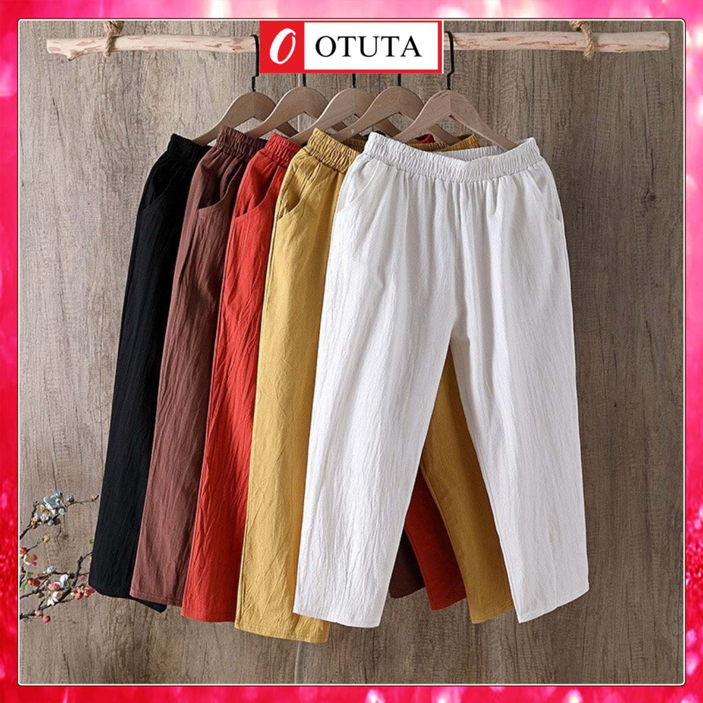 [Mã FAMAYWA giảm 10K đơn 50K] Quần đũi nữ baggy công, đũi hàn siêu mát - OTUTA