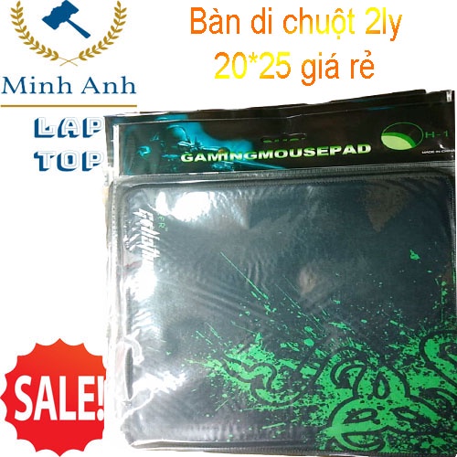 bàn di chuột xanh trơn 2ly cỡ nhỏ 20*25