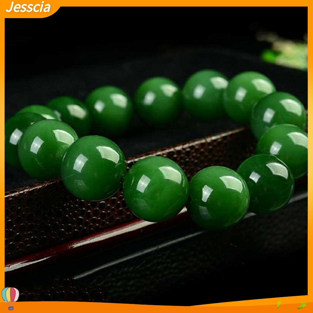 Jessica| Vòng Tay Chuỗi Hạt Đá Ngọc Bích Xanh Đậm 10mm
