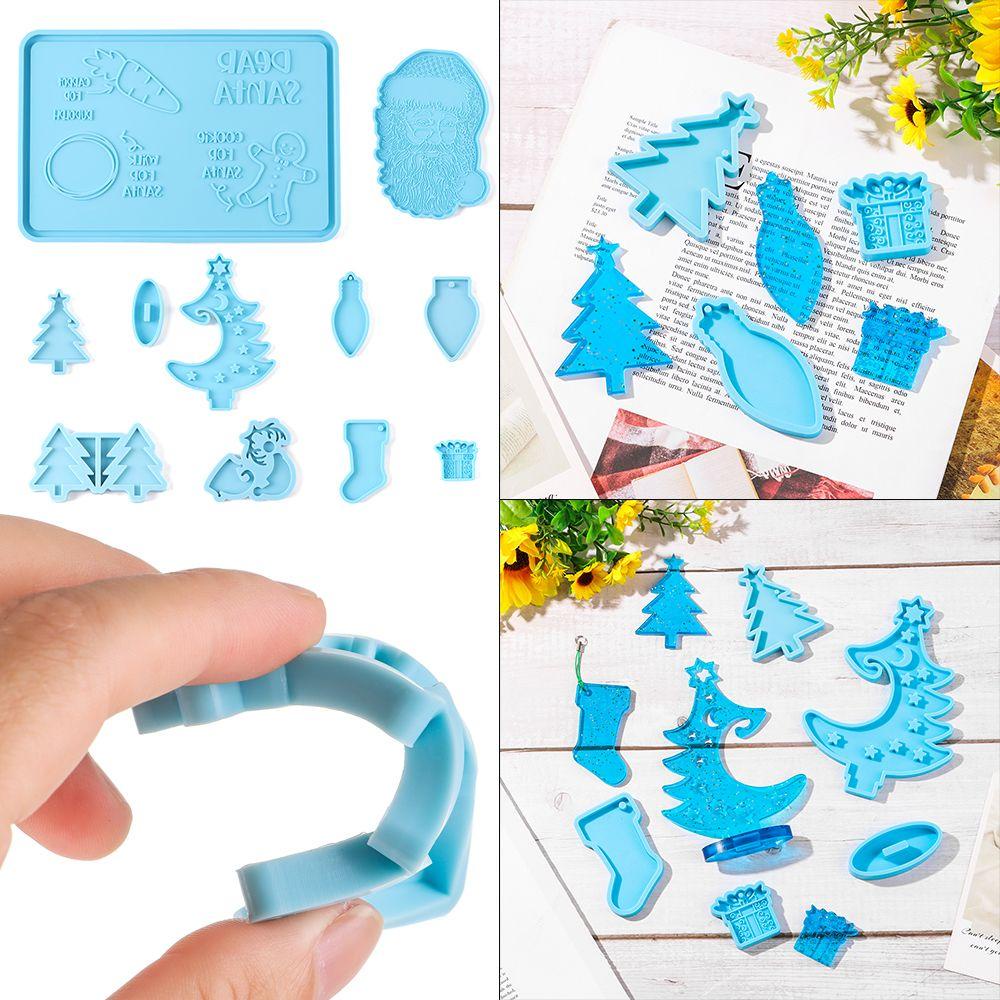 Khuôn Làm Móc Khóa Bằng Nhựa Resin Thủ Công Trang Trí Giáng Sinh DIY