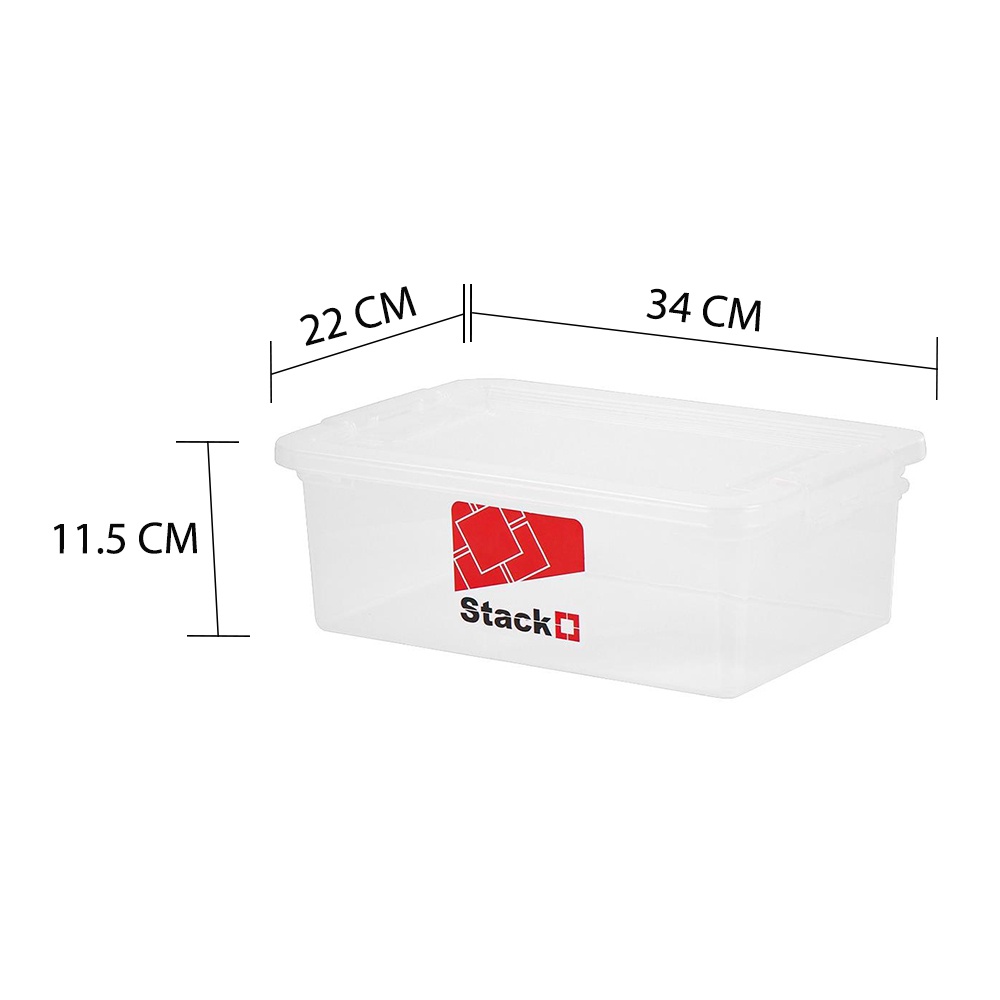 HomeBase STACKO Thùng nhựa đựng đồ đa năng có nắp đậy Thái Lan 6L W34xD22xH11.5 Cm Trắng trong