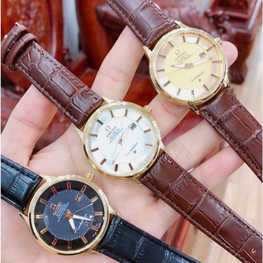 ĐỒNG HỒ OMEGA NAM MẶT BÁI QUÁI DÂY DA MỀM MẶT KÍNH CHỐNG XƯỚC