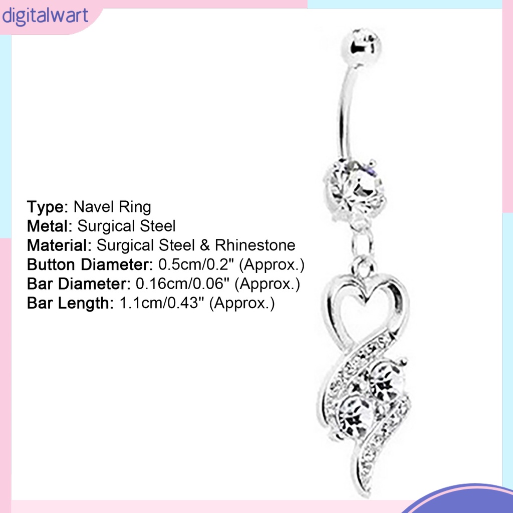 Khuyên rốn đính đá bằng thép y tế