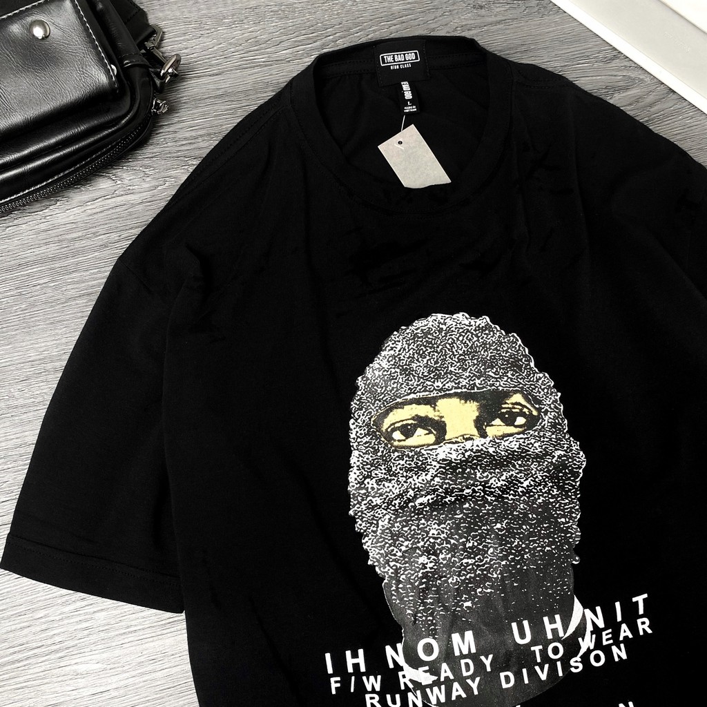 Áo thun cotton Ih Nom UhNit Face Mask Black , T Shirt tay lỡ unisex , MSW Town | BigBuy360 - bigbuy360.vn