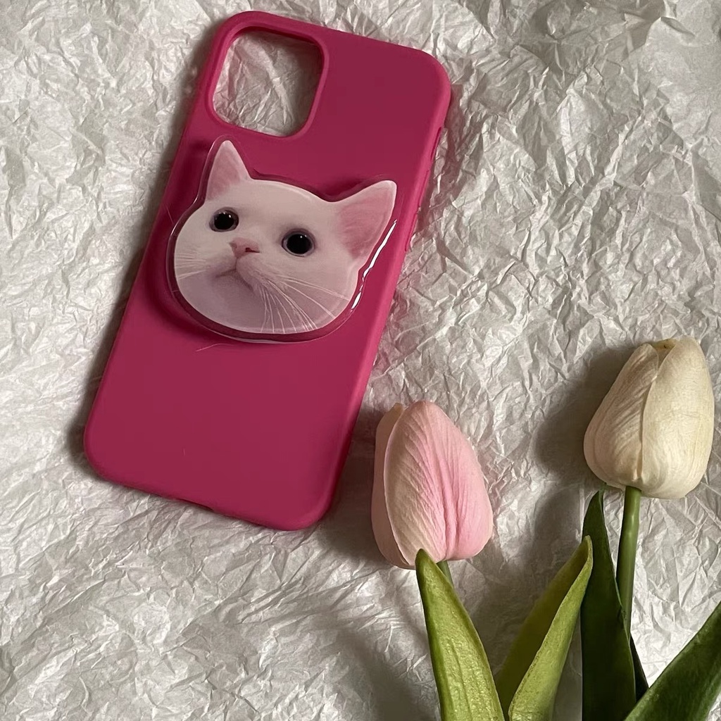 Ốp Điện Thoại Có Giá Đỡ Hình Mèo Cho Iphone 13 pro max 12 pro max 11 pro max xs max xr x 7 8 6 6s plus