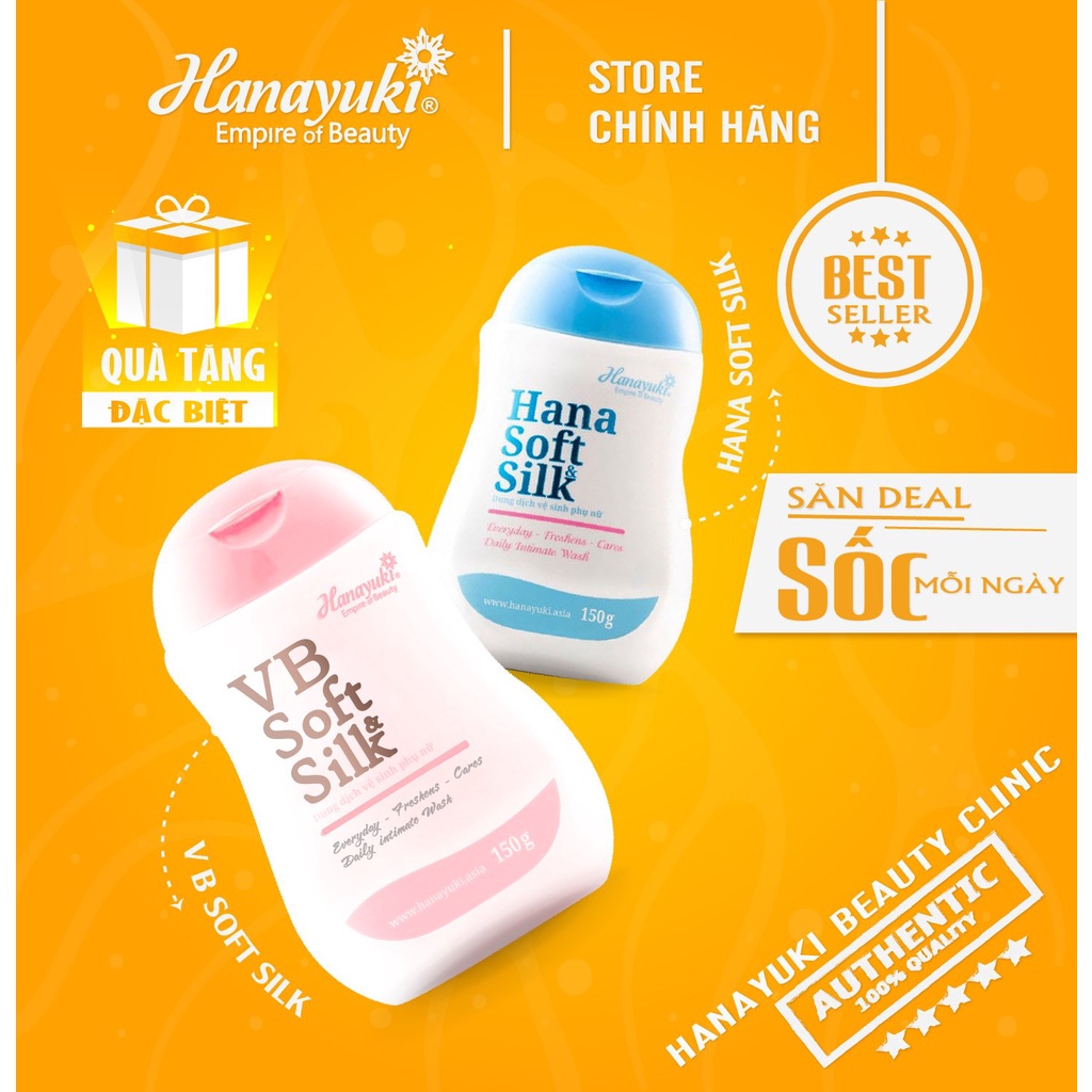 Dung Dịch Vệ Sinh Hana VB Soft Silk Hanayuki Chính Hãng 150g dùng được cho cả nam nữ và bà bầu - Sopi Store