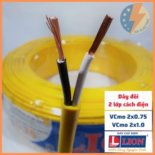 [5 mét tới] Dây điện đôi mềm oval dẹp, 2 lớp cách điện LION VCmo - giao màu ngẫu nhiên