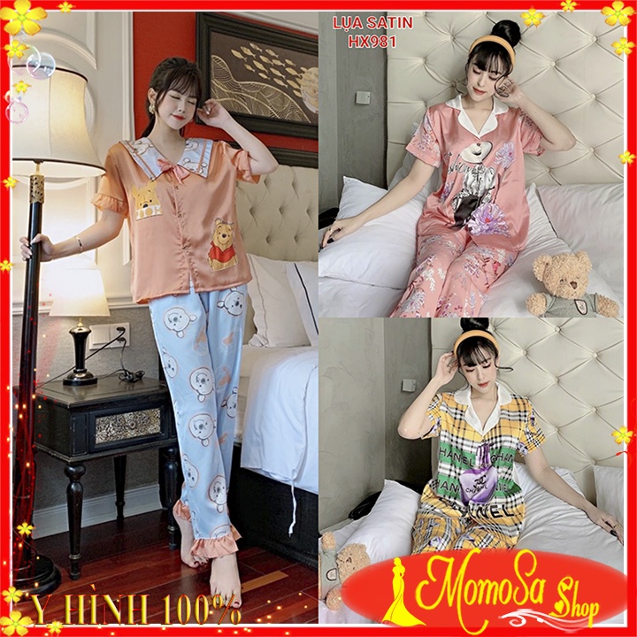 Đồ Bộ Nữ Pijama ❤️❤️ Đồ Bộ Mặc Nhà Quần Dài Lụa Satin Mềm Mịn MOMOSA Shop