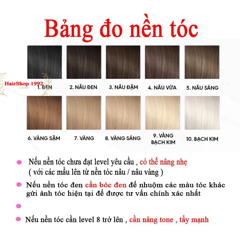 Thuốc Nhuộm Tóc Phủ Bạc Màu Thời Trang Nâu Socola - Nâu đỏ - Nâu vàng - Nâu Mocha Ăn Bạc 100% ( Tặng Trợ Nhuộm )