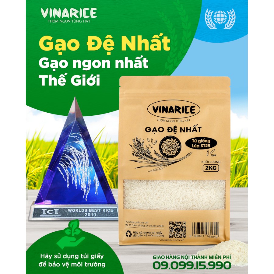 Gạo Đệ Nhất 2kg - ST25 ngon nhất thế giới (phiên bản đặc biệt thơm ngon)