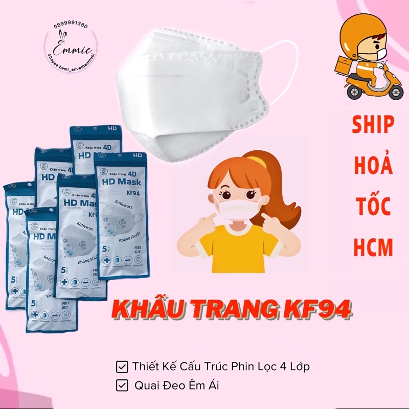 [MUA NHIỀU GIẢM GIÁ]Khẩu Trang 4 Lớp Kháng Khuẩn KF94 An Phong HD Mask Chính Hãng