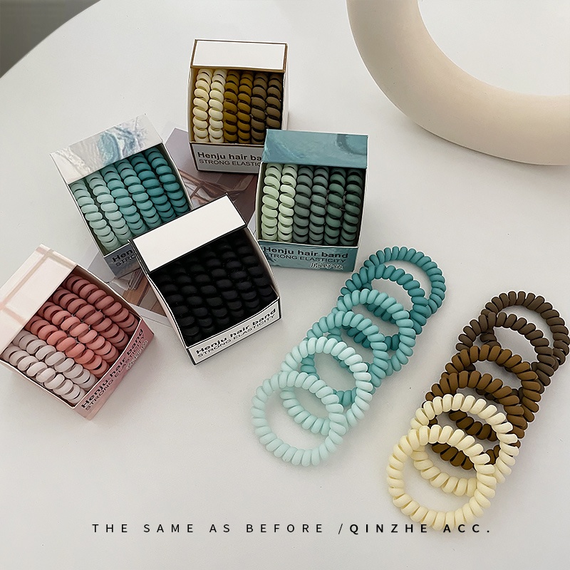 Set 6 Dây Cột Tóc Lò Xo Nhiều Màu Sắc Cá Tính Cho Nữ