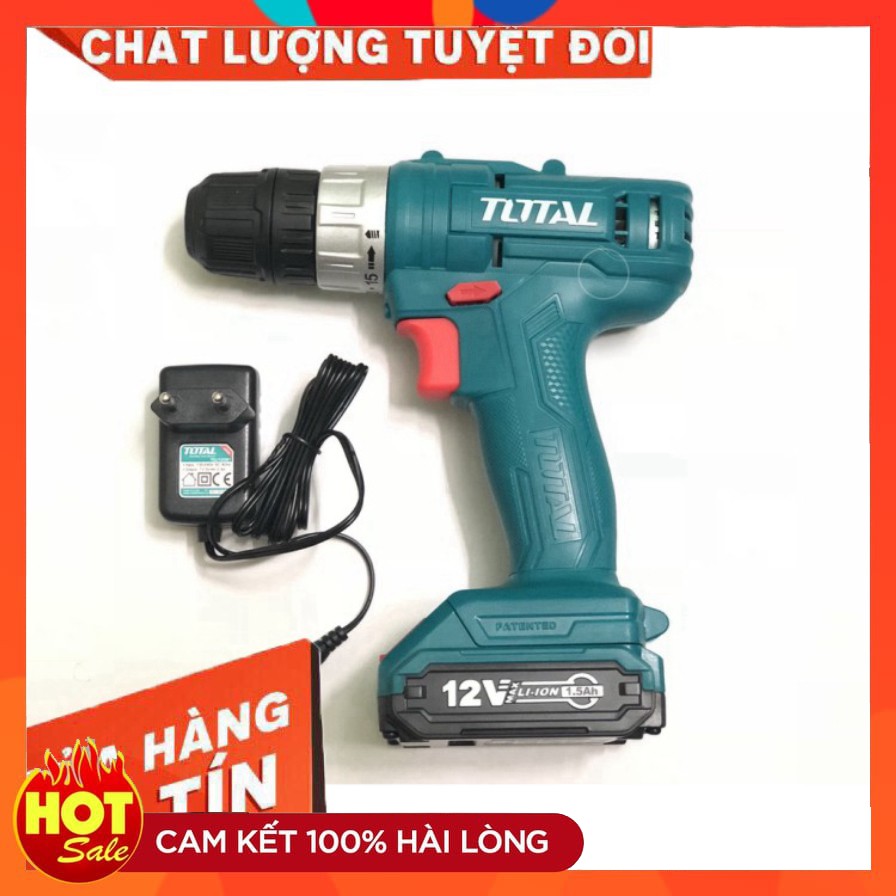 [chính hãng] MÁY KHOAN VẶN VÍT DÙNG PIN LI-ON TOTAL 12V nguyên zin nhé các bác [cam kết chất lượng]