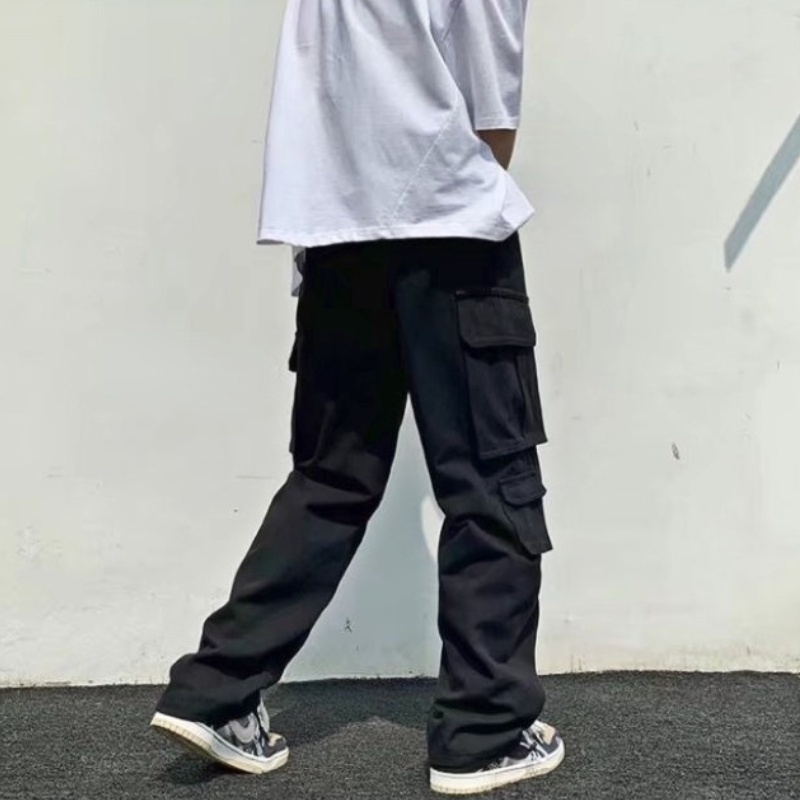 Đặt mua giảm giá lớn Giảm Giá Mạnh Bộ Quần Dài Dáng Rộng Nhiều Túi Màu Trơn Thoải Mái Phong Cách hip hop Cho Nam Giảm Giá