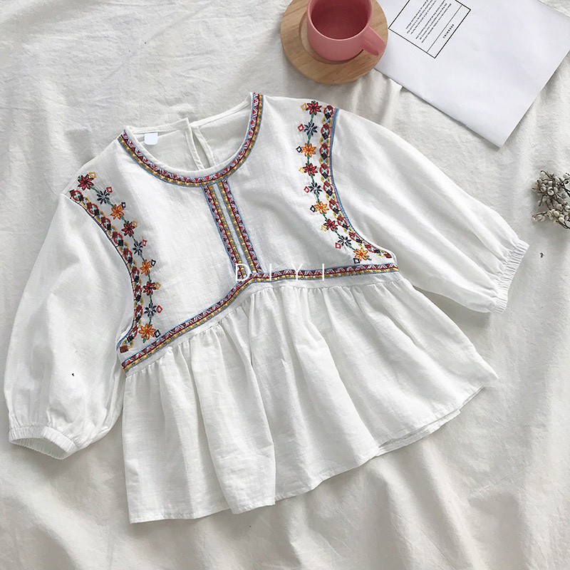 Áo baby doll thêu D13 ( Hàng có sẵn )