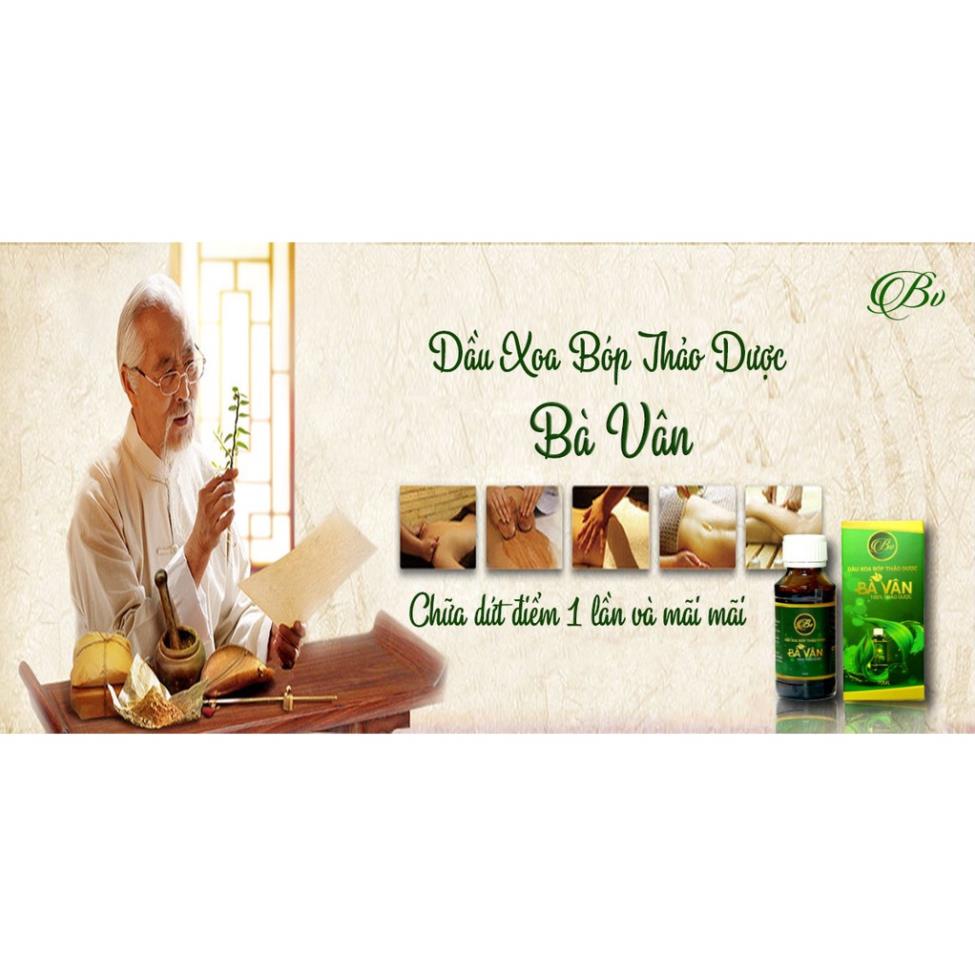 Dầu xoa bóp thảo dược Bà Vân, Xoa Bóp Dược Liệu Giảm đau nhức mỏi cơ Cảm Cúm, 70ml