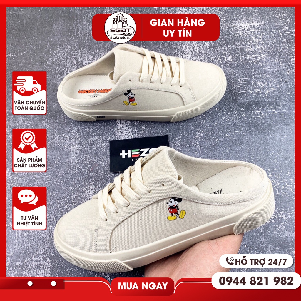 ⚡ Giày sục thể thao đế bằng, màu kem sữa - Phong cách Hàn Quốc