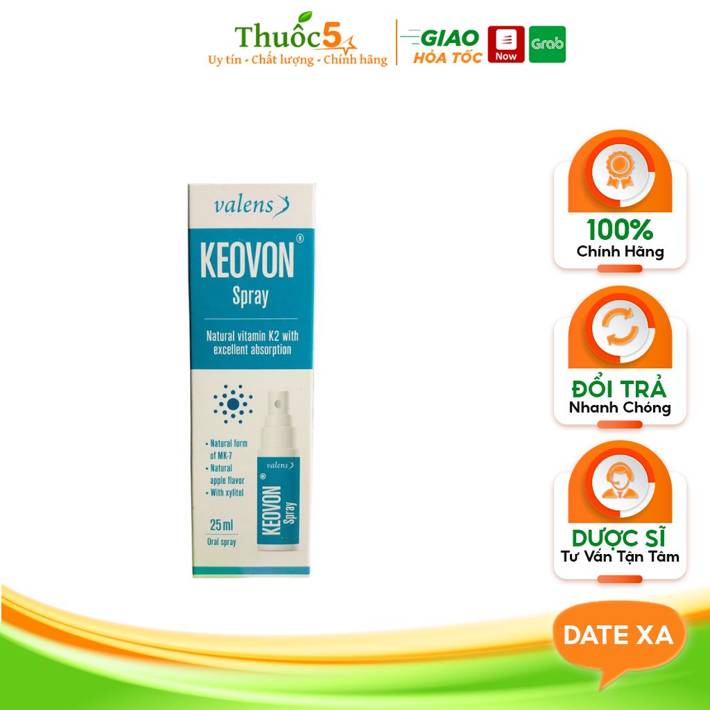 Keovon Vitamin K2 mk7 Dạng Xịt Cho Bé Keovon vitamin k2 mk7 Spray Giúp Xương Chắc Khỏe, Cao Lớn Vượt Trội 25ml