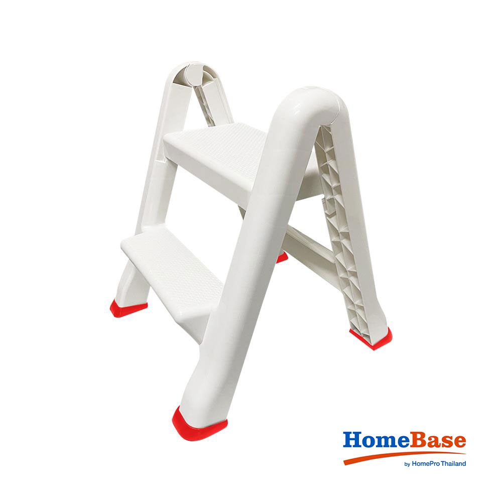 HOMEBASE MATALL Thang xếp nhựa 2 tầng Thái Lan W49xD54xH57.5cm màu trắng