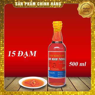 Nước mắm Cá cơm 15 ĐỘ ĐẠM- 584 Nha Trang - Nước mắm Truyền Thống, Chai 500ml, Date luôn mới