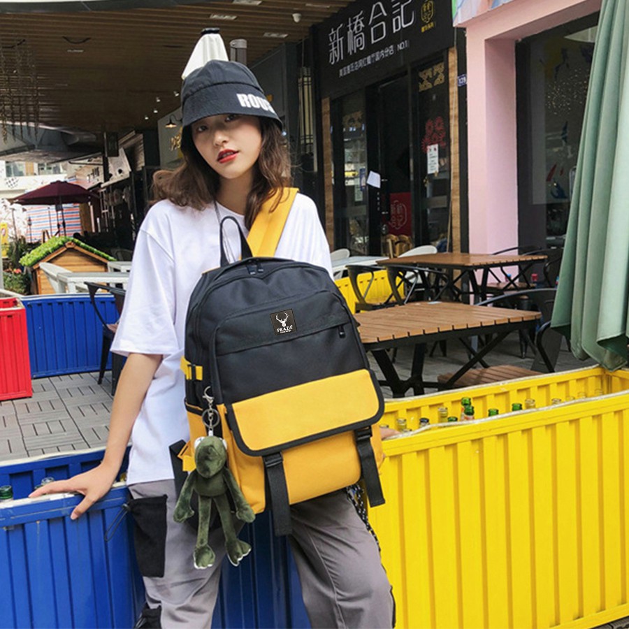 Combo Balo Ulzzang Phối 2 Màu Và Túi Đeo Chéo Cá Tính Praza - BL186DC108