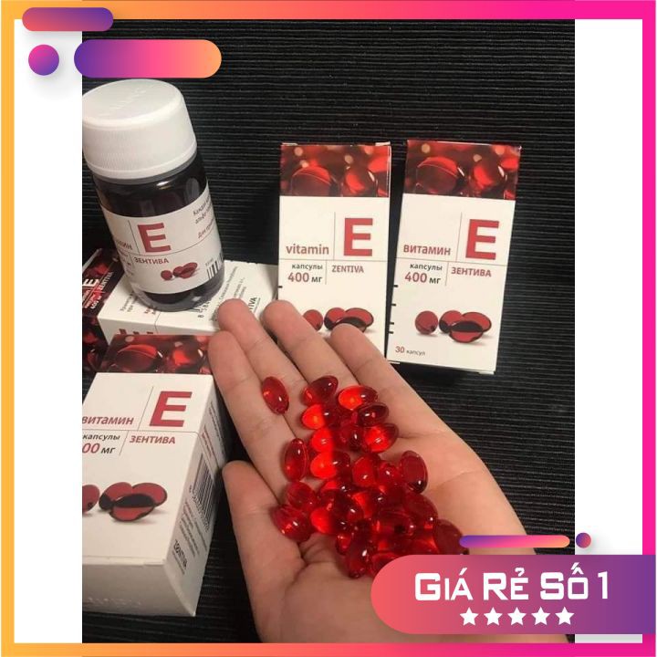 Vitamin E đỏ nga 400mg [IB XEM BILL] nhựa và thủy tinh, đẹp da, chống láo hóa, tốt cho mắt | BigBuy360 - bigbuy360.vn