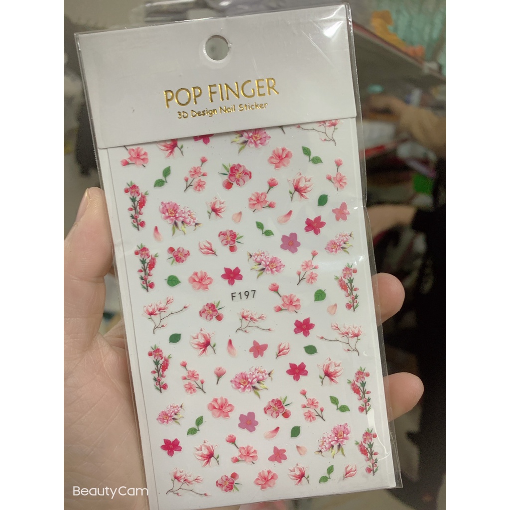 sticker trang trí nail hình hoa