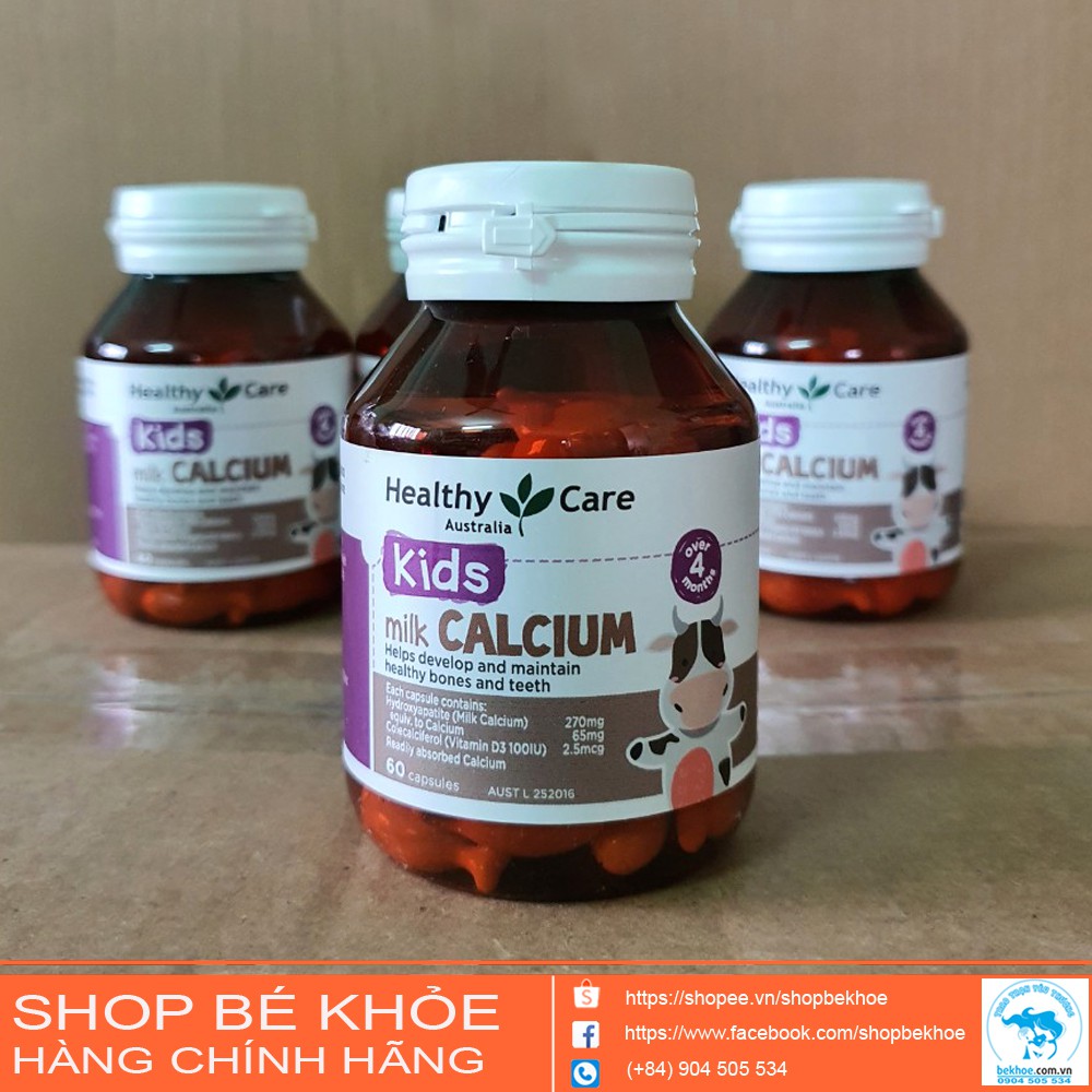 Canxi sữa Milk calcium Healthy care - Milk canxi 60v úc