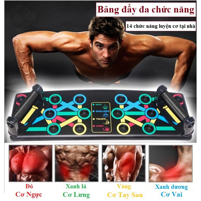 Bộ Dụng Cụ Chống Đẩy, Hít Đất Đa Năng 14in1 Tập Luyện Ngực, Vai, Lưng, Tay [Siêu Giá Rẻ]