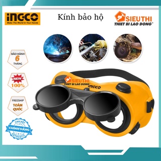 Mặt nạ hàn điện INGCO HSGW01 kính hàn xì, hồ quang chất liệu 100% PVC bền chắc chịu nhiệt cao, 2 tròng kính