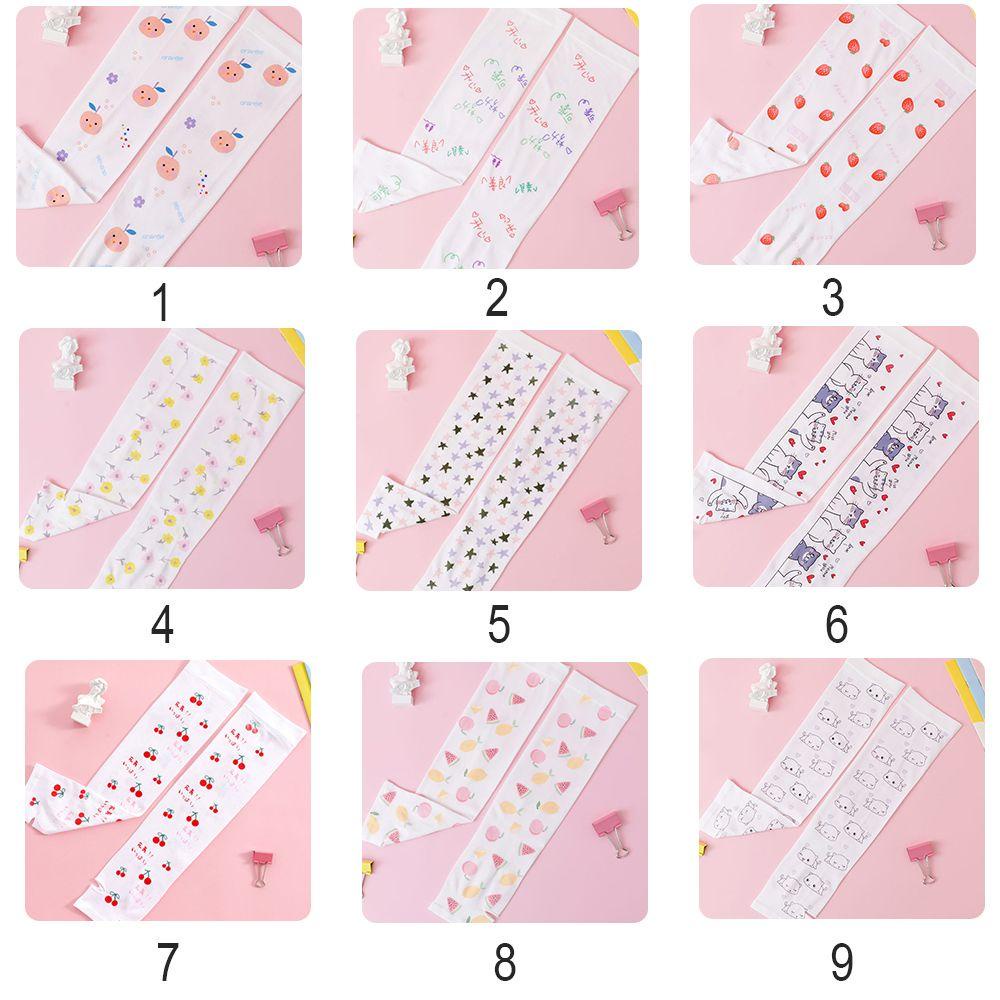 Găng Tay Chống Nắng Tia UV Bằng Lụa Lạnh In Họa Tiết Hoạt Hình Cho Nữ