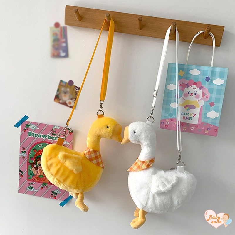 Túi Đeo Chéo Hình Vịt Nhồi Bông Dễ Thương Cho Bé