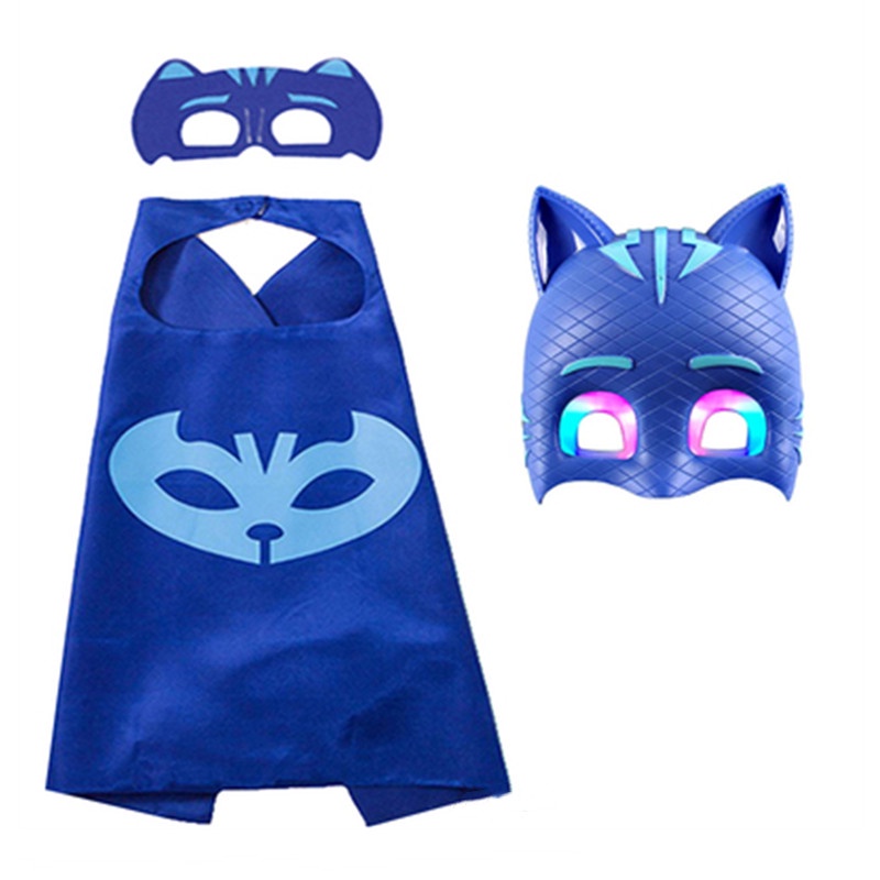 Mặt nạ có đèn LED / áo choàng hóa trang nhân vật anime PJ cho trẻ em