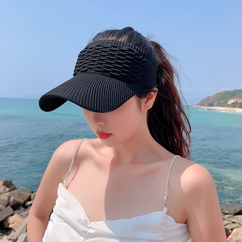 1 Mũ Lưỡi Trai Hở Chóp Chống Tia UV Thoáng Khí Cho Nữ